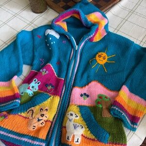 Handmade vintage Knit zip up
